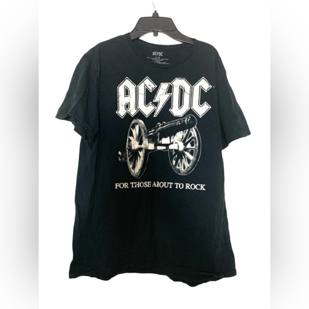 Vintage AC/DC For Those About To Rock Top Tee T-shirt Black Large